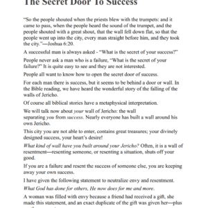 THE SECRET DOOR TO SUCCESS: by the Author of “The Game of Life
